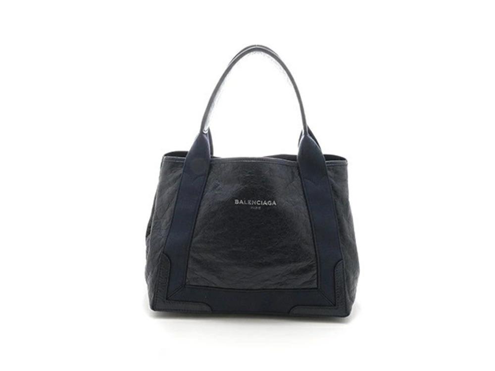 Balenciaga Bag Tote Navy Blue Cabas Calfskin